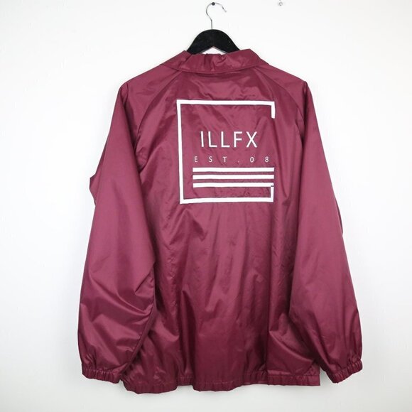 HARRITON Men's Raspberry Burgundy Red Button Down Lightweight Jacket Size Large - Picture 5 of 8